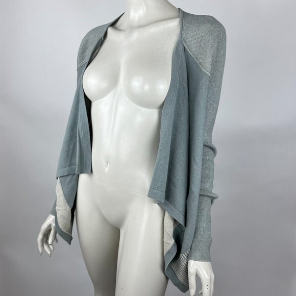 CAbi 5132 Open Front Pocket Cardigan Long Sleeve Drape Sweater Sage Women S NWT - Picture 3 of 12